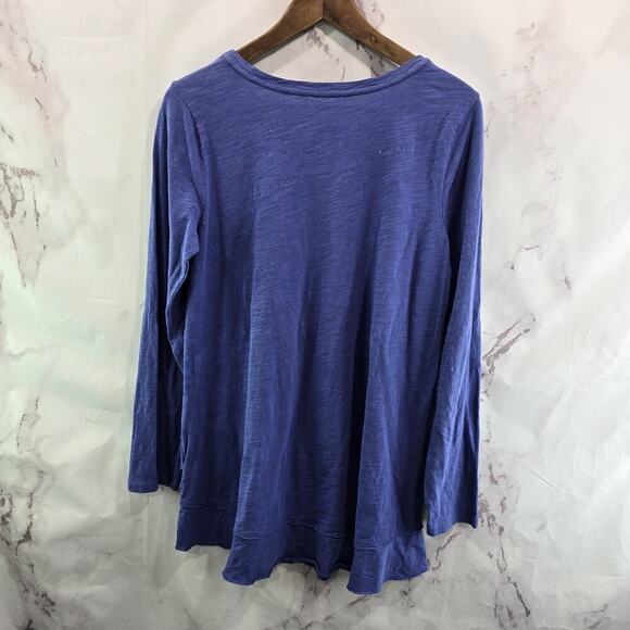 Soft Surroundings T Shirt Womens Small Purple Long Sleeve Layered Tiered Ruffle - Picture 5 of 11